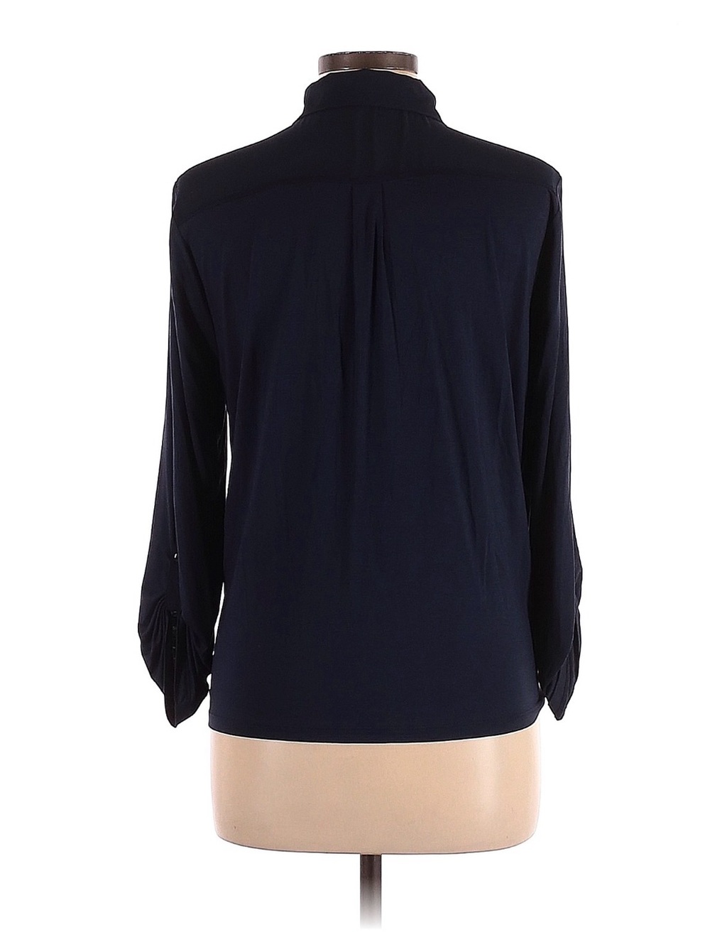 Ann Taylor Navy Long-Sleeve Women's Blouse - Classic Shirt